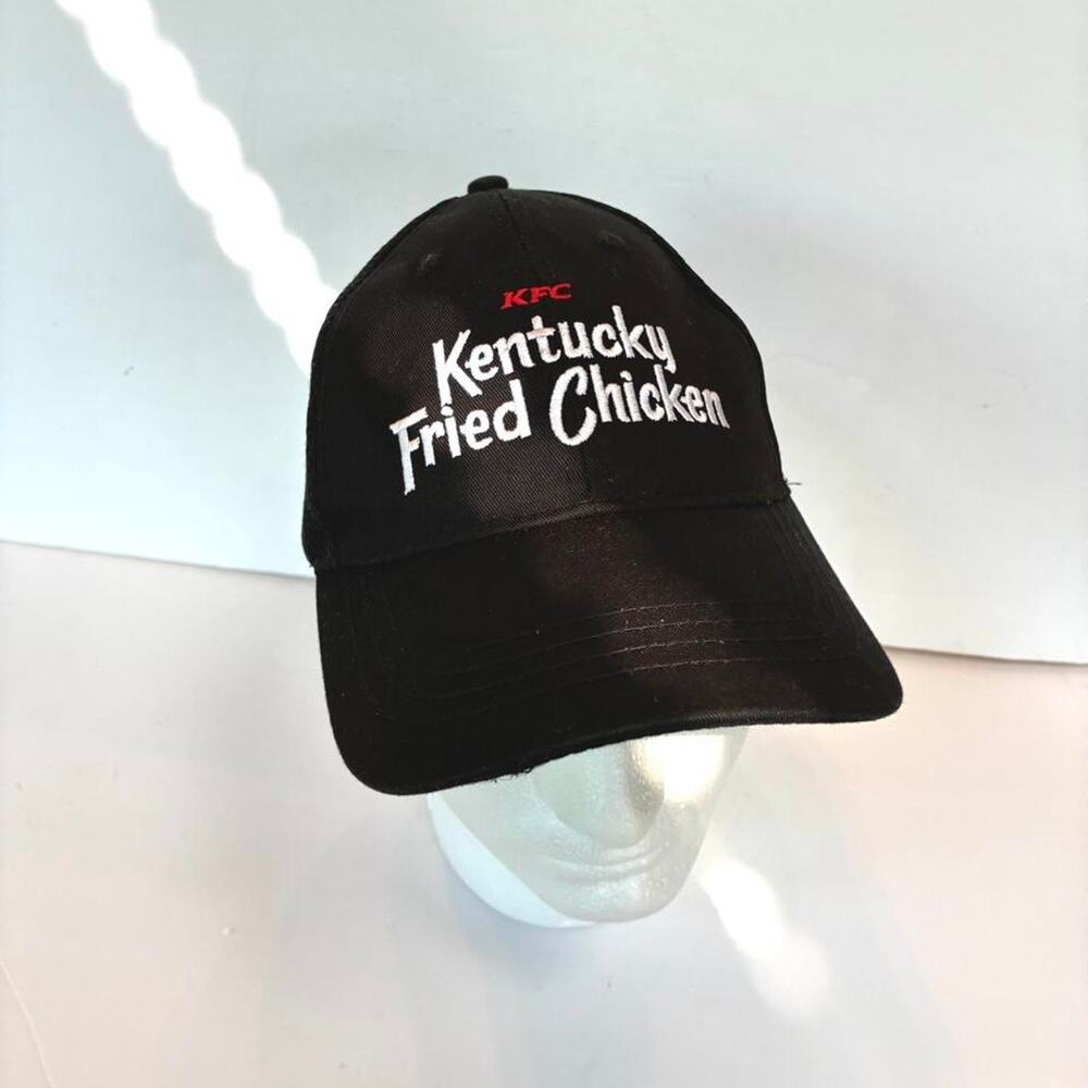 Kentucky Fried Chicken hat black padded foam KFC strap back employee cap